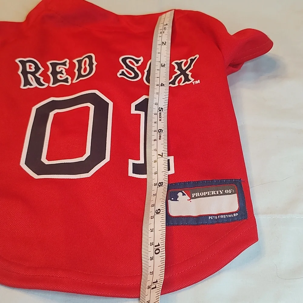 🐕MLB Official Pet Wear Boston Red Sox #01 Red Dog Shirt  small